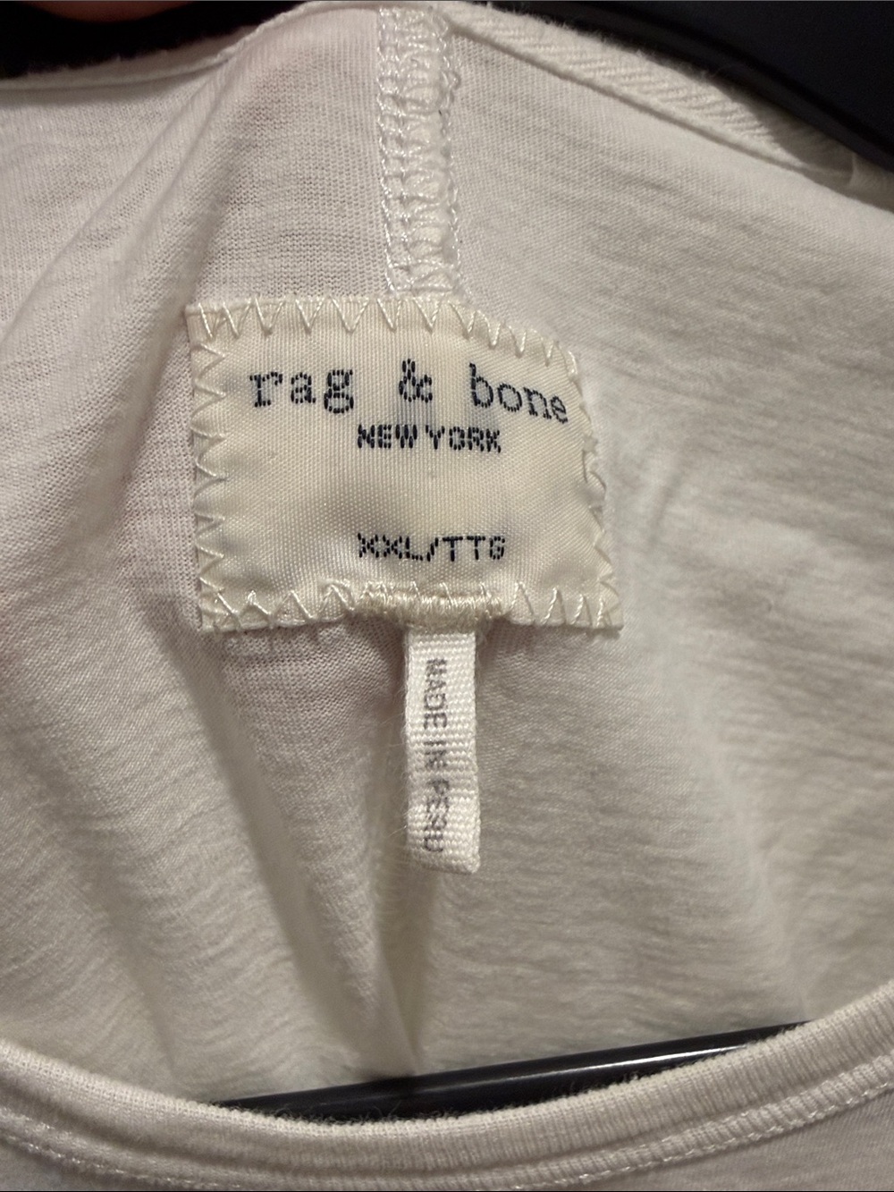 rag & bone Men's Long-Sleeve Crew Tee in White